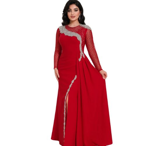 Design sans titre (3) Robe de Soirée Longue Rouge Élégance Prestige