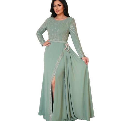 Design sans titre (5) Robe de Soirée Longue Verte Élégance Raffinée