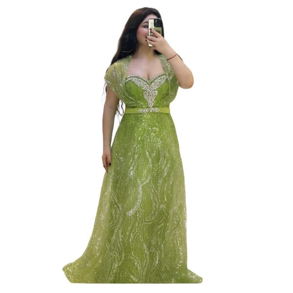 Robe de Soirée Longue Verte Élégance Royale