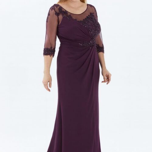 Robe de Soirée Longue Prune Élégance Intemporelle