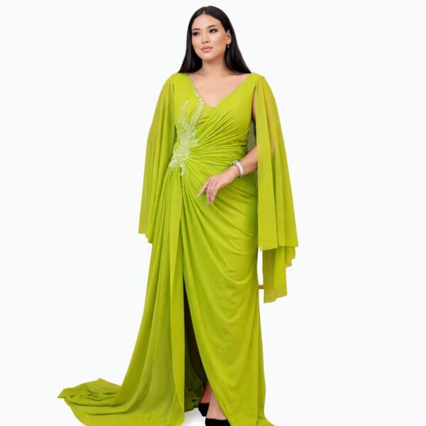 WhatsApp Image 2025-12-18 at 08.11.36 Robe de Soirée Prestige Royale Vert Anis